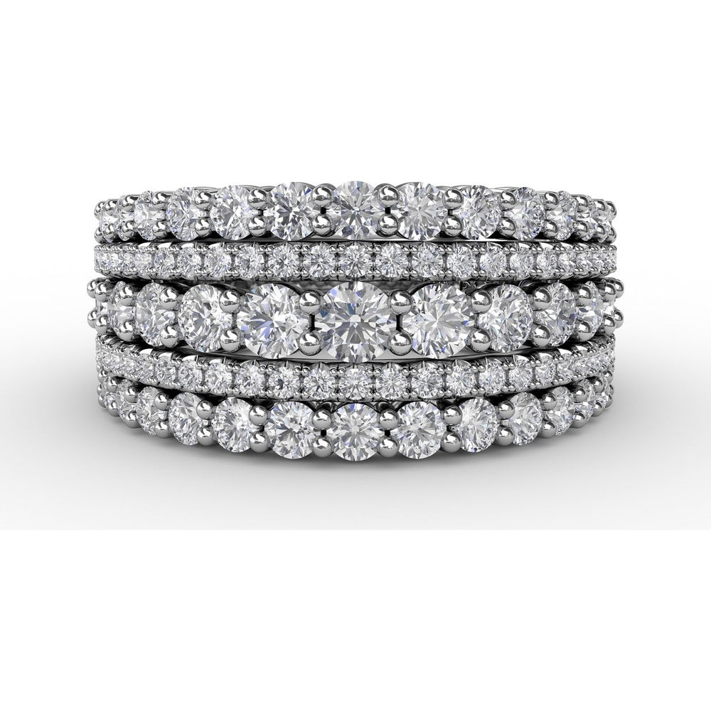 Five-Row Alternating Round Diamond Band by Fana - 1.87 Carat Total Diamond Weight