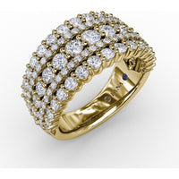 Five-Row Alternating Round Diamond Band by Fana - 1.87 Carat Total Diamond Weight