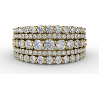 Five-Row Alternating Round Diamond Band by Fana - 1.87 Carat Total Diamond Weight