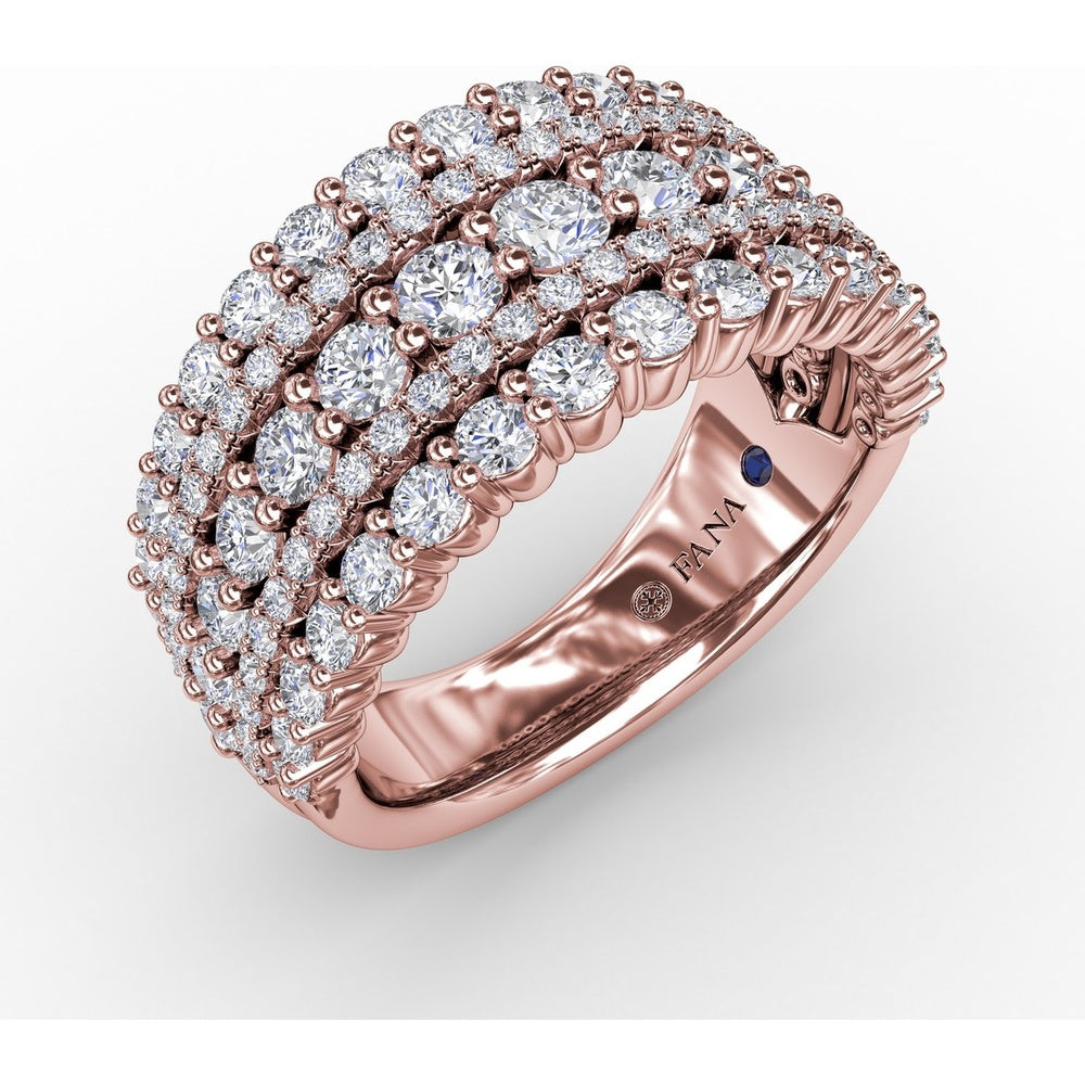 Five-Row Alternating Round Diamond Band by Fana - 1.87 Carat Total Diamond Weight