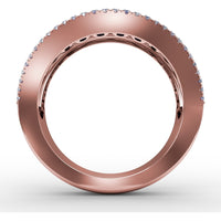 Five Row Band with Round Sapphires and Pavé Set Diamonds by Fana - 2.43 Carat Total Gemstone Weight