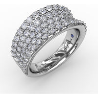 Five-Row Shared-Prong Round Diamond Band by Fana - 1.84 Carat Total Diamond Weight
