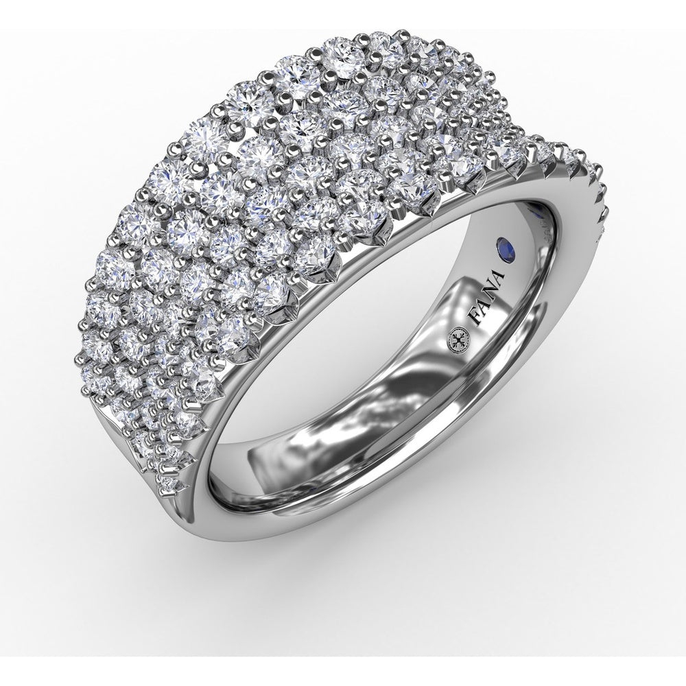 Five-Row Shared-Prong Round Diamond Band by Fana - 1.84 Carat Total Diamond Weight