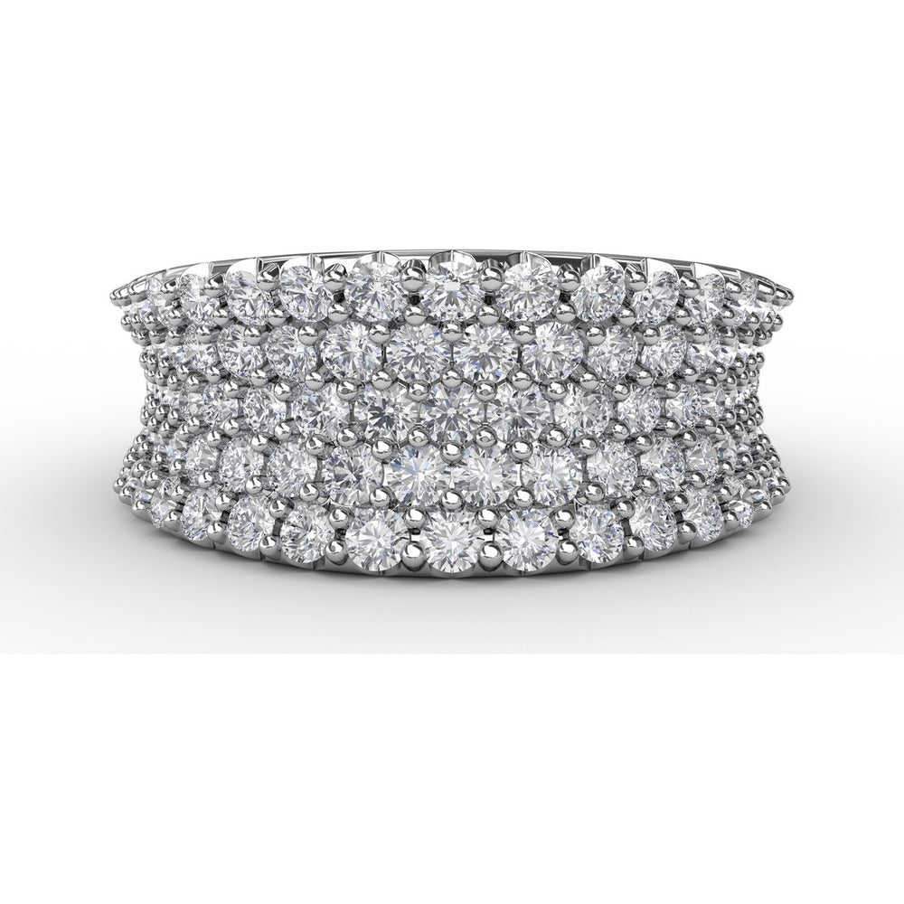 Five-Row Shared-Prong Round Diamond Band by Fana - 1.84 Carat Total Diamond Weight