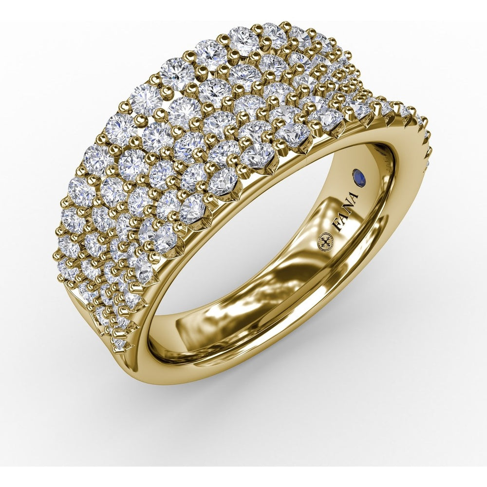 Five-Row Shared-Prong Round Diamond Band by Fana - 1.84 Carat Total Diamond Weight
