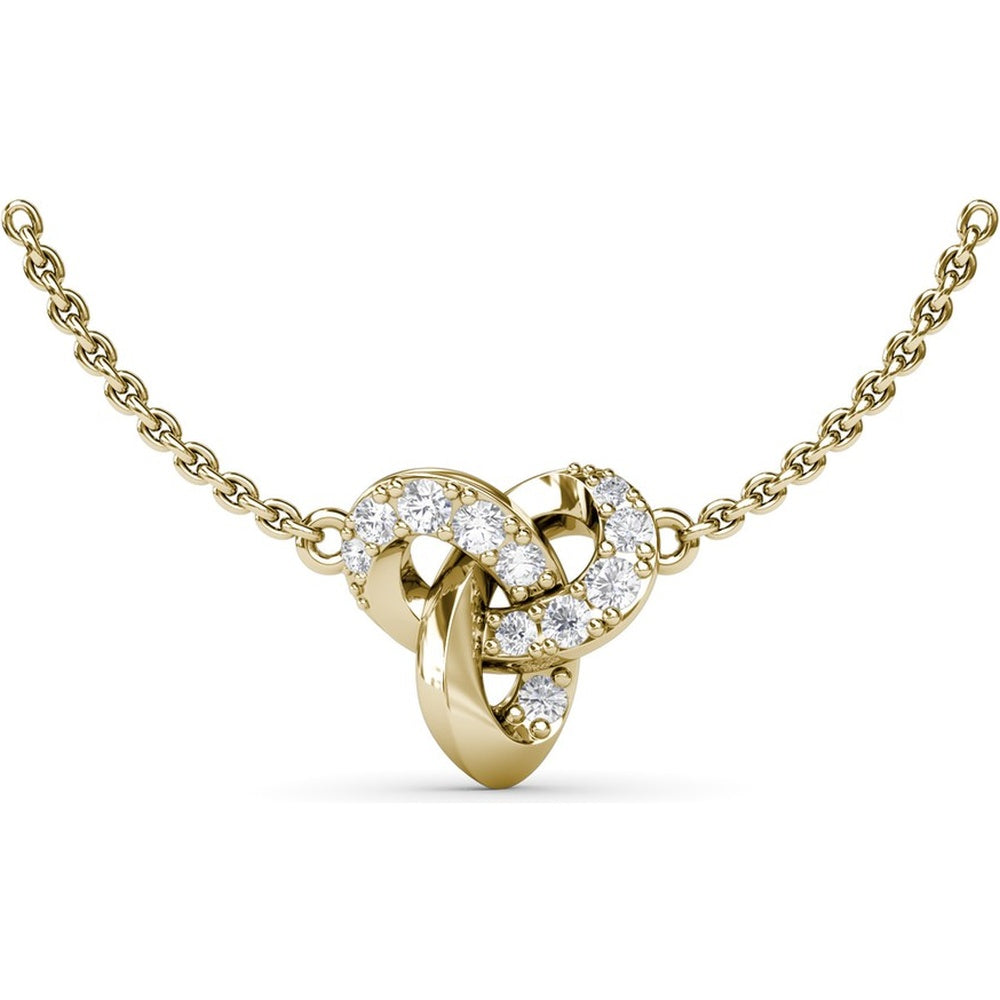 Five-Station Necklace with Pavé Diamond Knot Designs by Fana - 0.18 Carat Total Diamond Weight