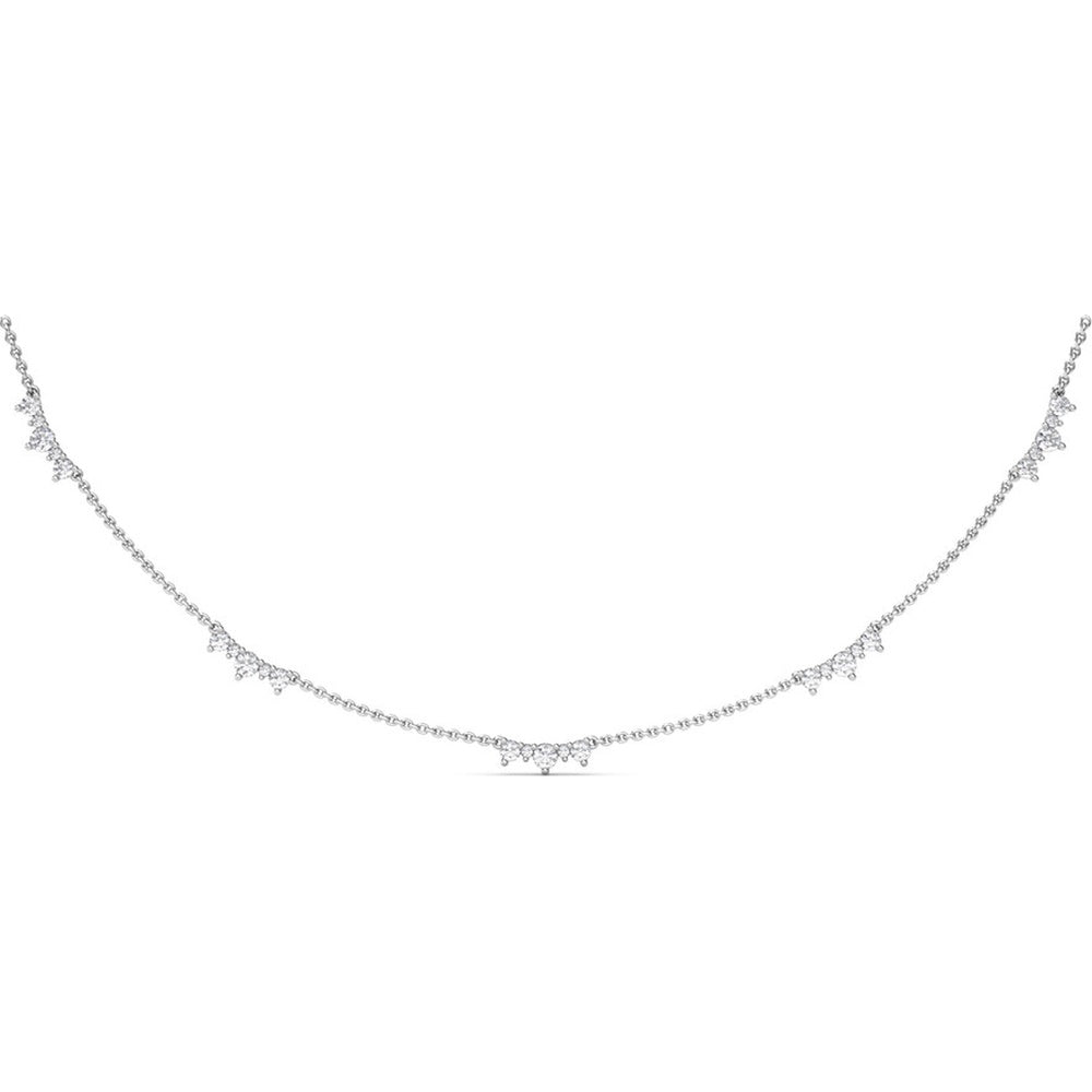 Five Station Necklace with Pavé Set Round Brilliant Diamonds by Fana - 1.20 Carat Total Diamond Weight