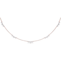 Five Station Necklace with Pavé Set Round Brilliant Diamonds by Fana - 1.20 Carat Total Diamond Weight