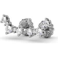 Five Stone Diamond Climber Earrings with Round Brilliant Diamonds by Fana - 0.47 Carat Total Diamond Weight