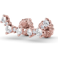 Five Stone Diamond Climber Earrings with Round Brilliant Diamonds by Fana - 0.47 Carat Total Diamond Weight