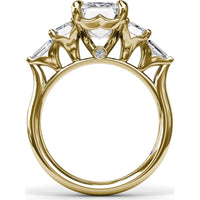 Five-Stone Emerald-Cut Diamond Engagement Ring Setting with Tapered Baguettes - 1.52 Carat Total Side Stone Weight by Fana