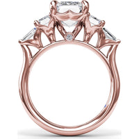Five-Stone Emerald-Cut Diamond Engagement Ring Setting with Tapered Baguettes - 1.52 Carat Total Side Stone Weight by Fana