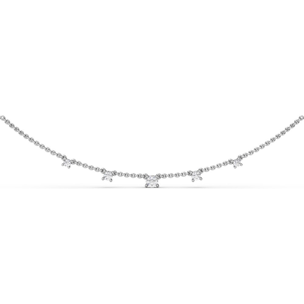 Five Stone Round Diamond Necklace by Fana - 0.41 Carat Total Diamond Weight