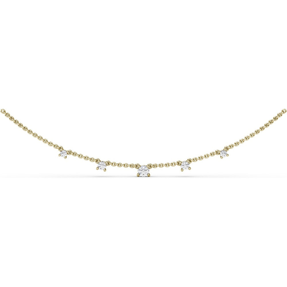 Five Stone Round Diamond Necklace by Fana - 0.41 Carat Total Diamond Weight