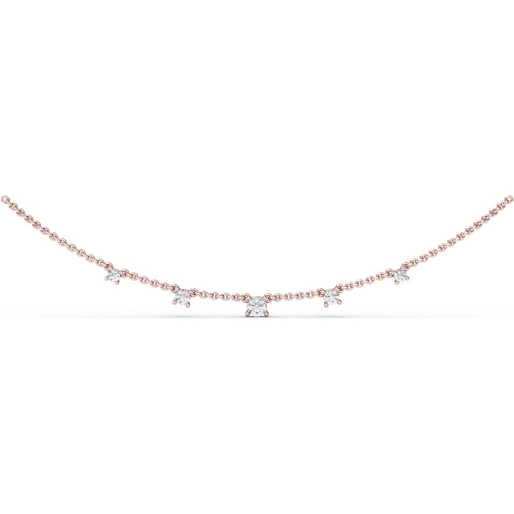 Five Stone Round Diamond Necklace by Fana - 0.41 Carat Total Diamond Weight