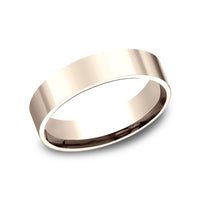 Flat Comfort Fit Men's Wedding Band in 14K Rose Gold - 5mm Width by Benchmark