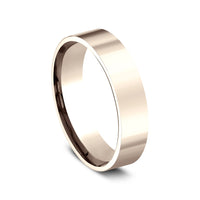 Flat Comfort Fit Men's Wedding Band in 14K Rose Gold - 5mm Width by Benchmark