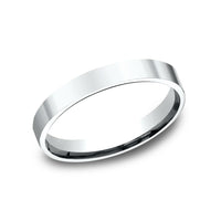 Flat Comfort Fit Men's Wedding Band in 14K White Gold - 3mm Width by Benchmark
