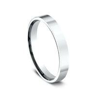 Flat Comfort Fit Men's Wedding Band in 14K White Gold - 3mm Width by Benchmark