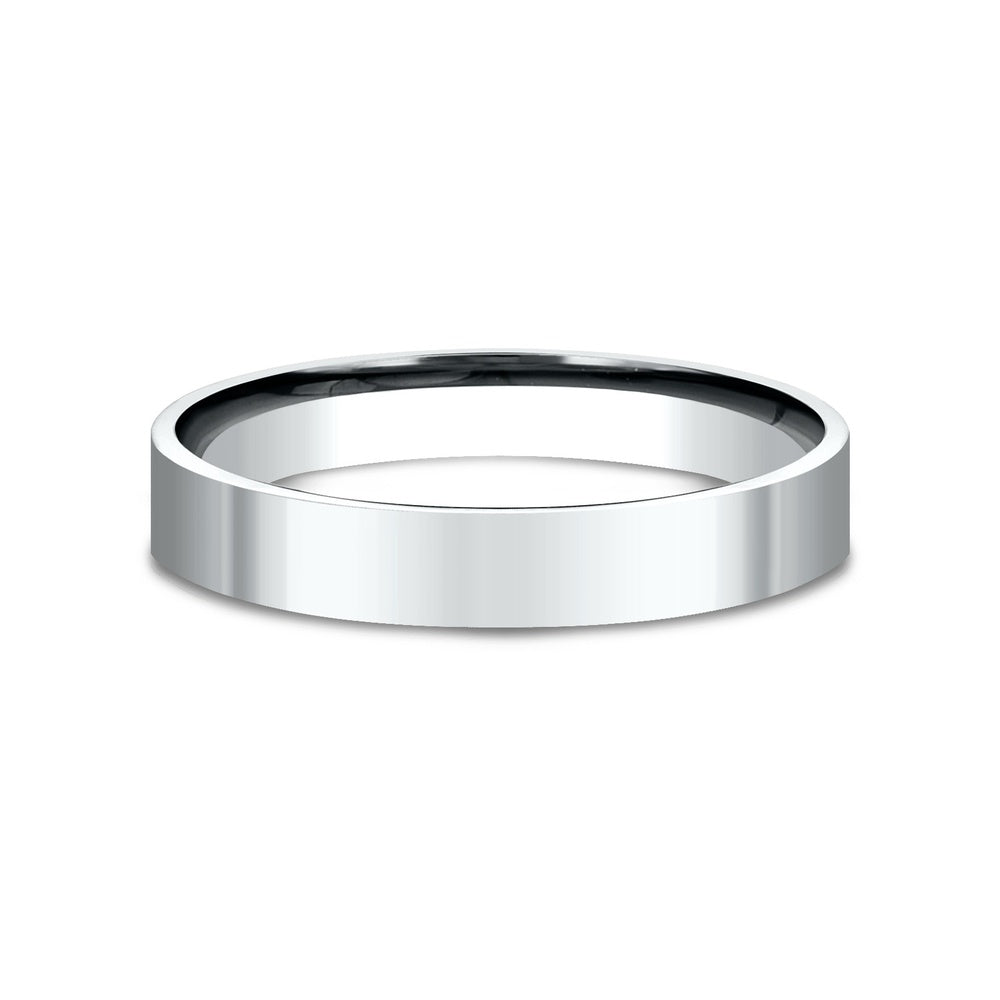 Flat Comfort Fit Men's Wedding Band in 14K White Gold - 3mm Width by Benchmark