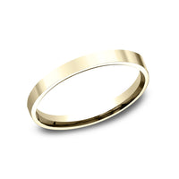 Flat Comfort Fit Men's Wedding Band in 14K Yellow Gold - 2mm Width by Benchmark