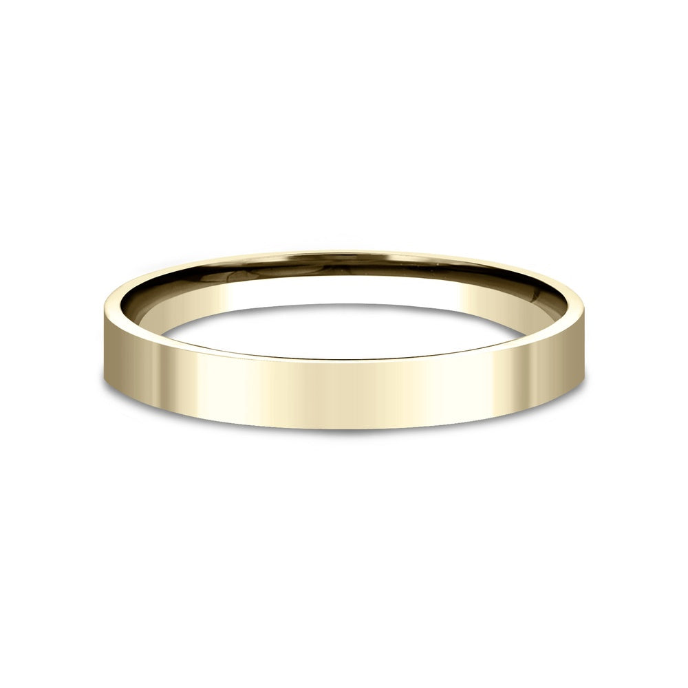 Flat Comfort Fit Men's Wedding Band in 14K Yellow Gold - 2mm Width by Benchmark
