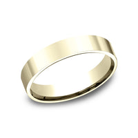 Flat Comfort Fit Men's Wedding Band in 14K Yellow Gold - 4mm Width by Benchmark