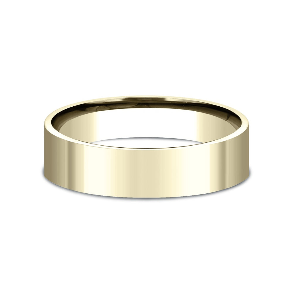Flat Comfort Fit Men's Wedding Band in 14K Yellow Gold - 6mm Width by Benchmark