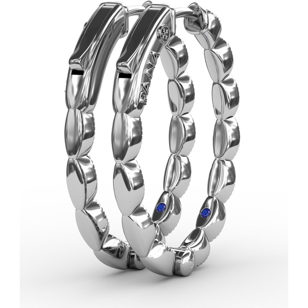 Flawless Filigree Diamond Hoop Earrings with Milgrain Edge by Fana - 0.30 Carat Total Diamond Weight