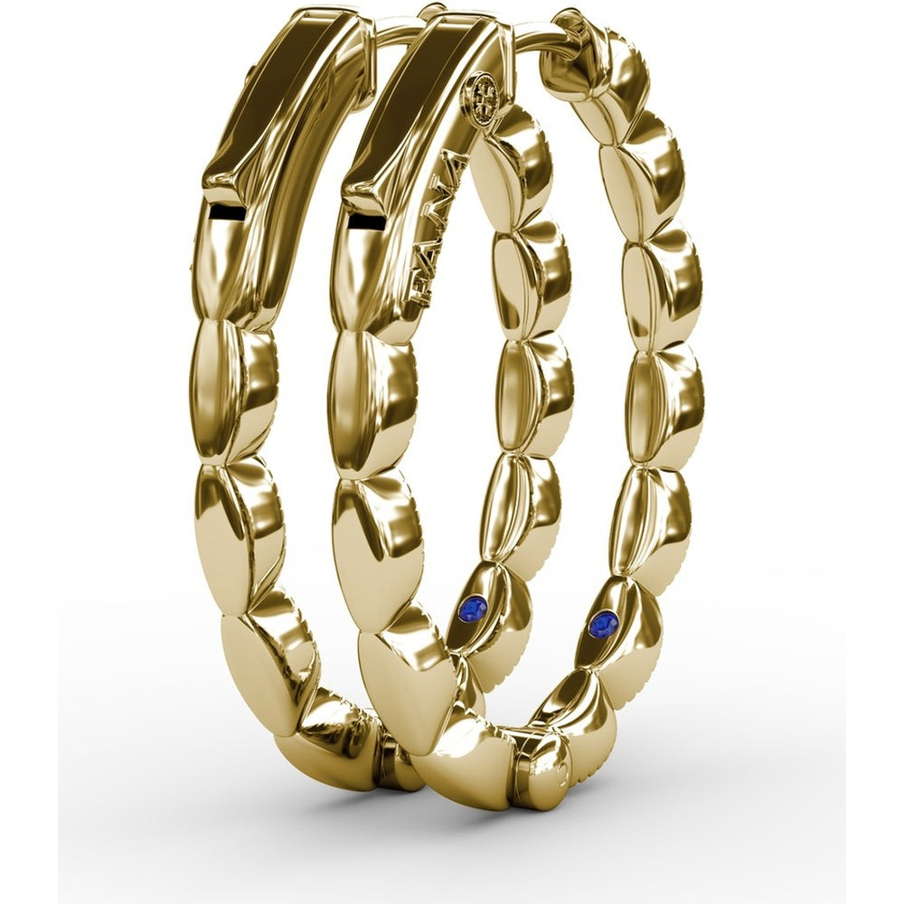 Flawless Filigree Diamond Hoop Earrings with Milgrain Edge by Fana - 0.30 Carat Total Diamond Weight