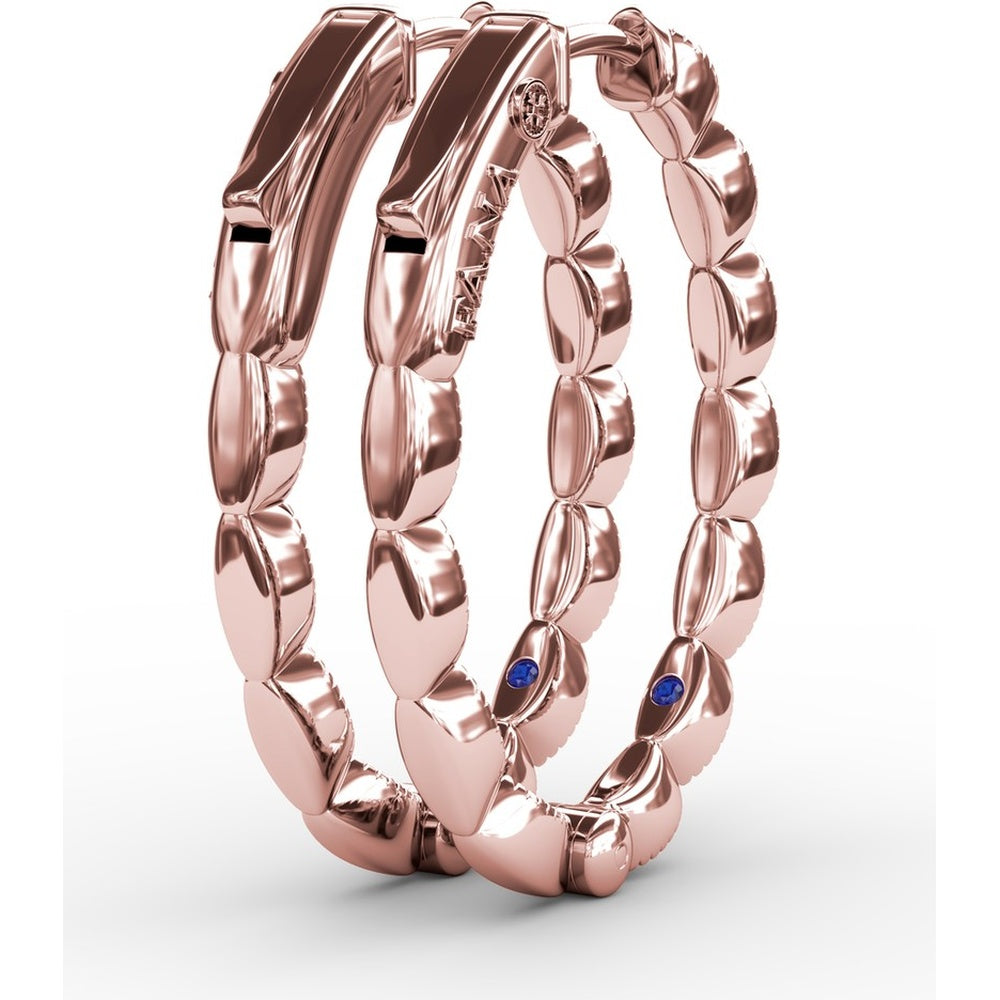 Flawless Filigree Diamond Hoop Earrings with Milgrain Edge by Fana - 0.30 Carat Total Diamond Weight