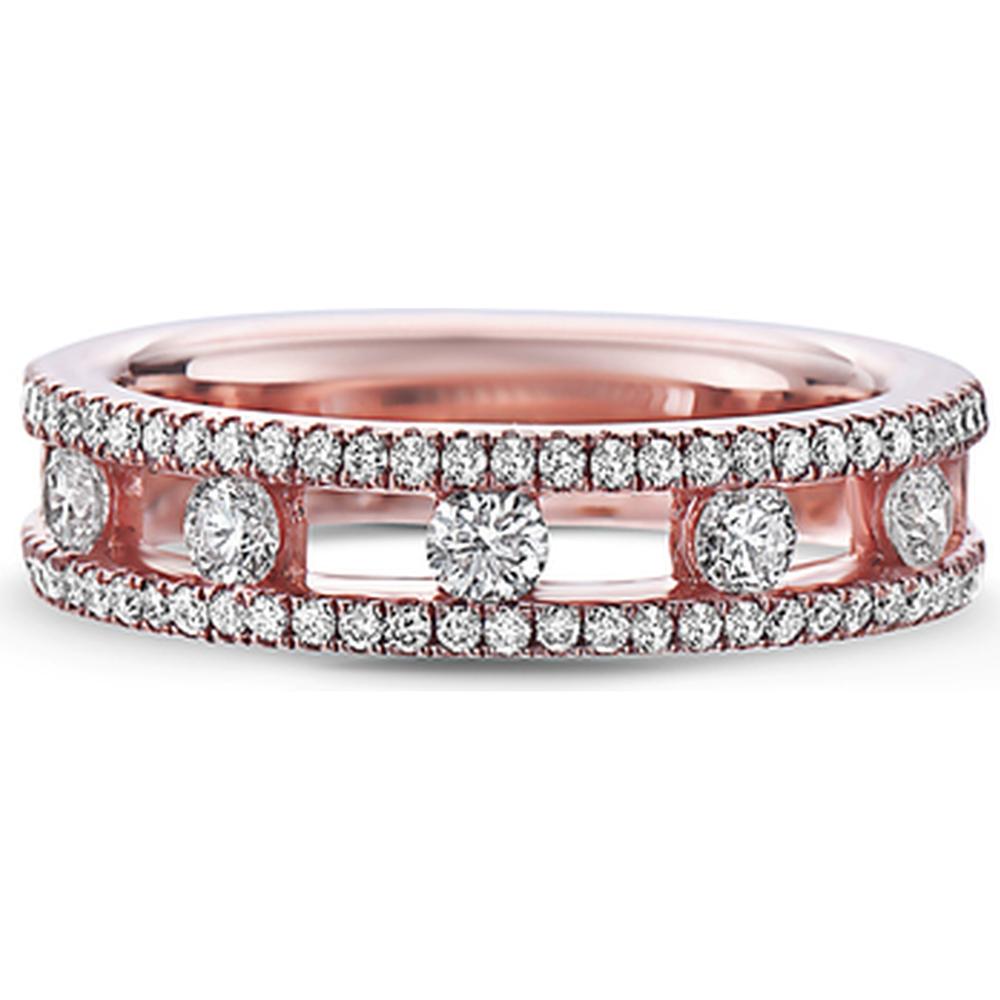 Floating Diamond Band Ring in 18K Rose Gold by Charles Krypell
