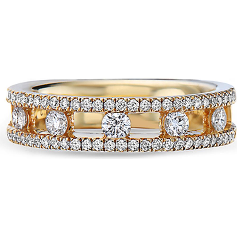 Floating Diamond Band Ring in 18K Yellow Gold by Charles Krypell
