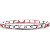 Charles Krypell - Floating Diamond Bangle Bracelet in 18K Rose Gold