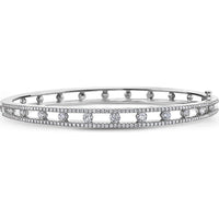 Floating Diamond Bangle Bracelet in 18K White Gold by Charles Krypell