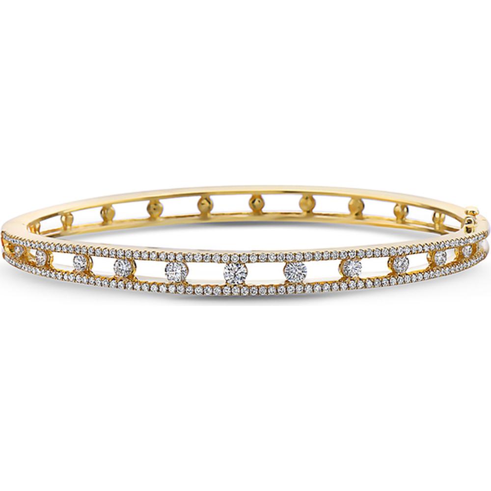 Charles Krypell - Floating Diamond Bangle Bracelet in 18K Yellow Gold