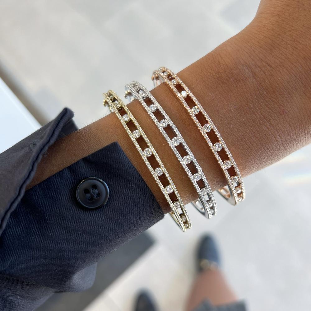 Charles Krypell - Floating Diamond Bangle Bracelet in 18K Yellow Gold