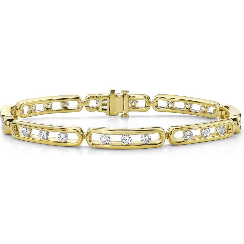 Floating Diamond Link Bracelet in 18K Yellow Gold by Charles Krypell