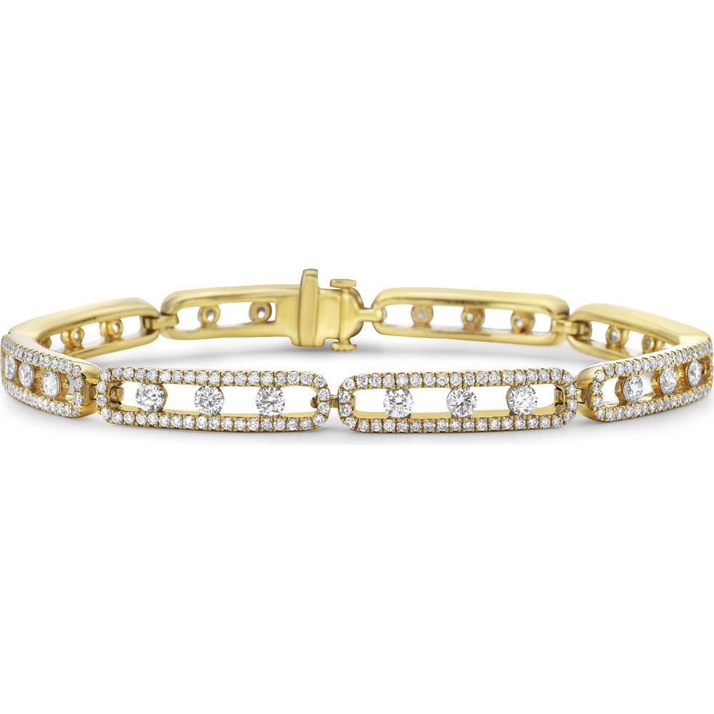 Floating Diamond Link Bracelet in 18K Yellow Gold by Charles Krypell