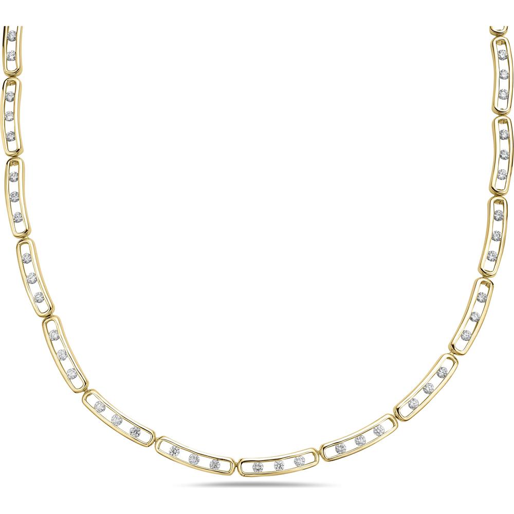 Floating Diamond Link Necklace in 18K Yellow Gold by Charles Krypell