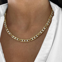 Floating Diamond Link Necklace in 18K Yellow Gold by Charles Krypell