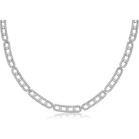 Floating Diamond Pavé Eternity Necklace in 18K White Gold by Charles Krypell