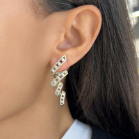 Floating Diamond Pavé Vortex Earrings in 18K Yellow Gold by Charles Krypell