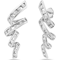 Floating Diamond Vortex Earrings in 18K White Gold by Charles Krypell