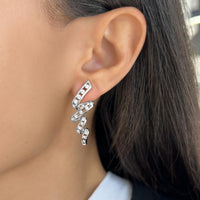 Floating Diamond Vortex Earrings in 18K White Gold by Charles Krypell
