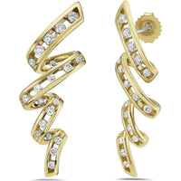 Floating Diamond Vortex Earrings in 18K Yellow Gold by Charles Krypell