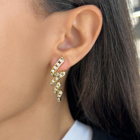 Floating Diamond Vortex Earrings in 18K Yellow Gold by Charles Krypell