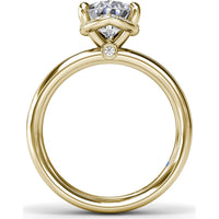 Floating Halo Pear-Shaped Diamond Engagement Ring Setting with Wide Band by Fana - 0.08 Carat Total Diamond Weight