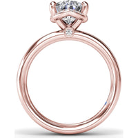Floating Halo Pear-Shaped Diamond Engagement Ring Setting with Wide Band by Fana - 0.08 Carat Total Diamond Weight