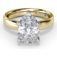 Floating Halo Pear-Shaped Diamond Engagement Ring Setting with Wide Band by Fana - 0.08 Carat Total Diamond Weight
